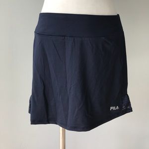 FILA Tennis Skort Dark Navy Ruffle Hem on Back Side Size Medium